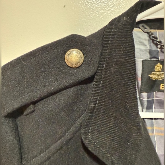 Barbour Womens Commander Wool Cashmere Coat Sz 14 Black Classic Staple Preppy - Picture 3 of 15